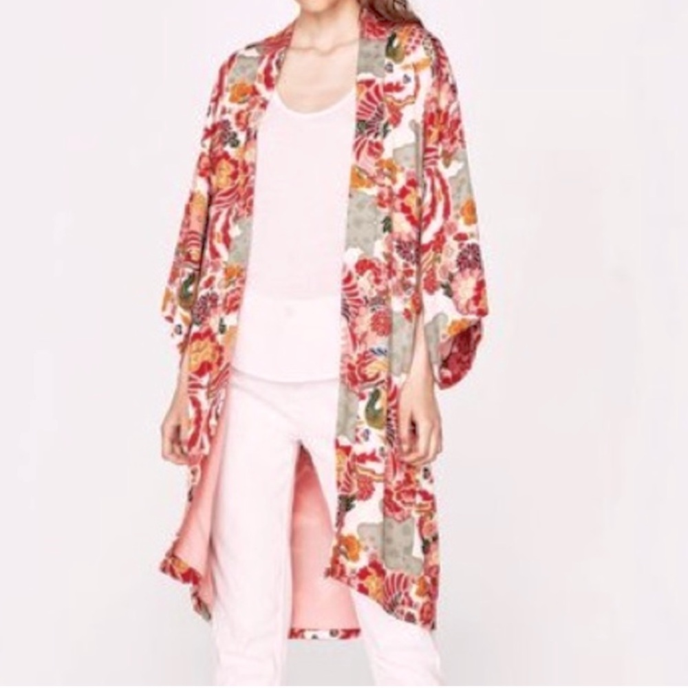 ZARA TRF Floral Kimono Open Front Duster - Picture 11 of 11